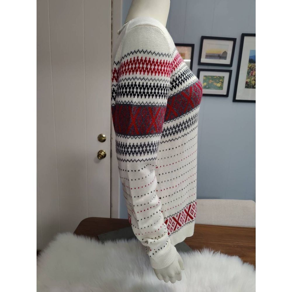 Talbots Long Sleeve Crew Neck Patterned Cotton Bl… - image 2